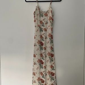 Reformation floral midi dress side slit 2